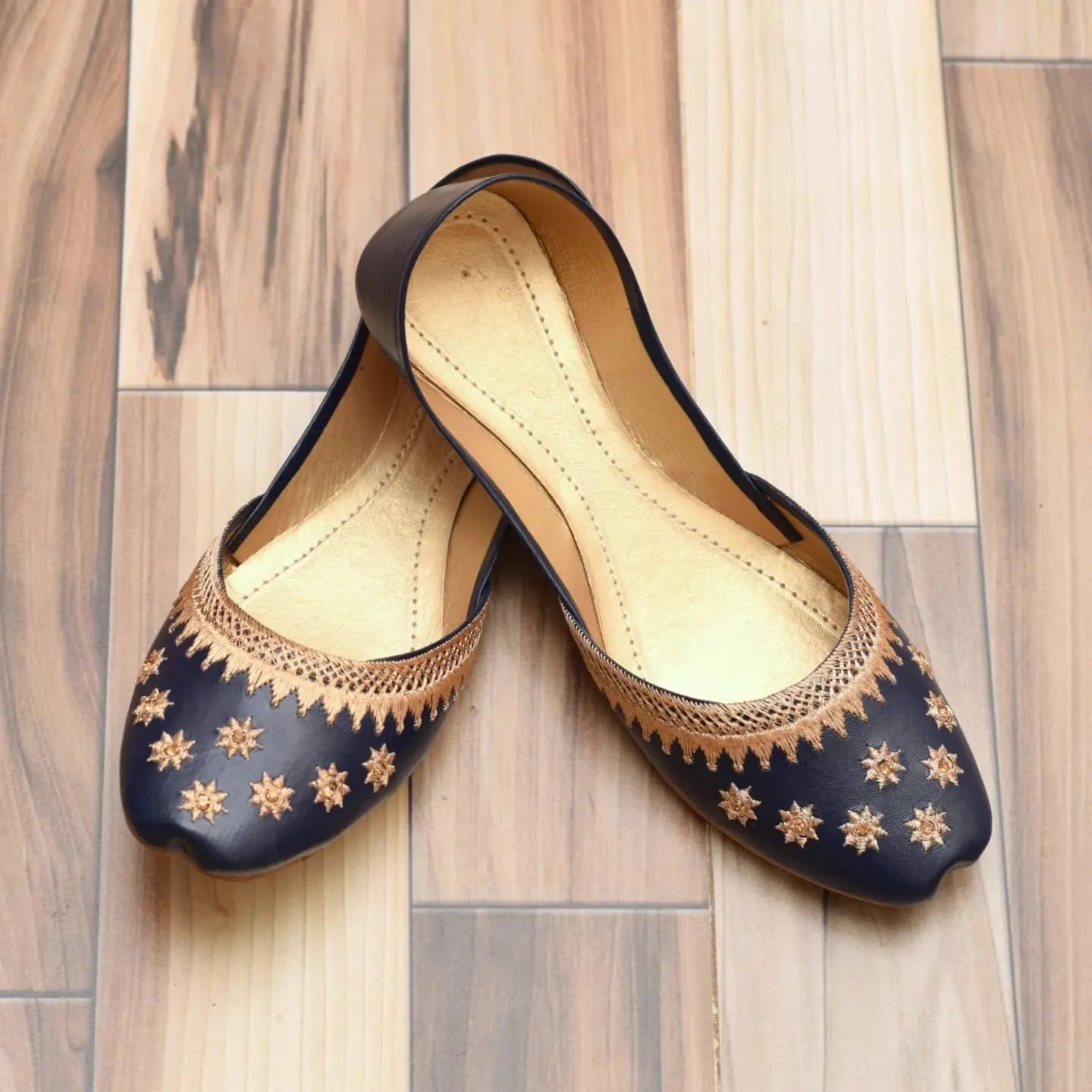 Navy Blue Star Khussa